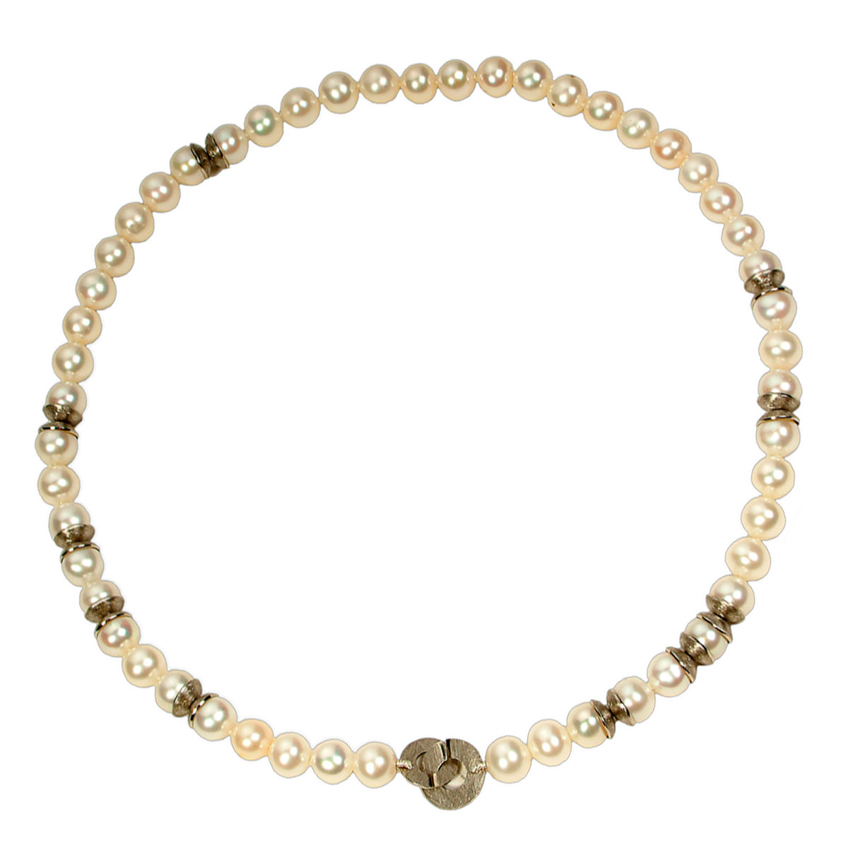 Perlenkette mit Gold Elementen